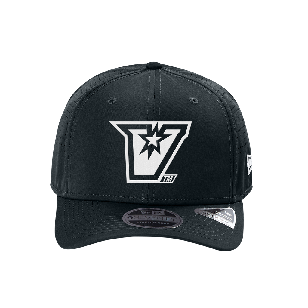 UTRGV™ Embroidered White V Logo Stretch Fit Cap - Navy | Official Licensed New Era® Headwear