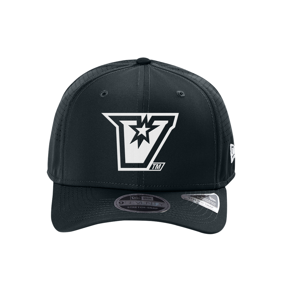 UTRGV™ Embroidered White V Logo Stretch Fit Cap - Navy | Official Licensed New Era® Headwear