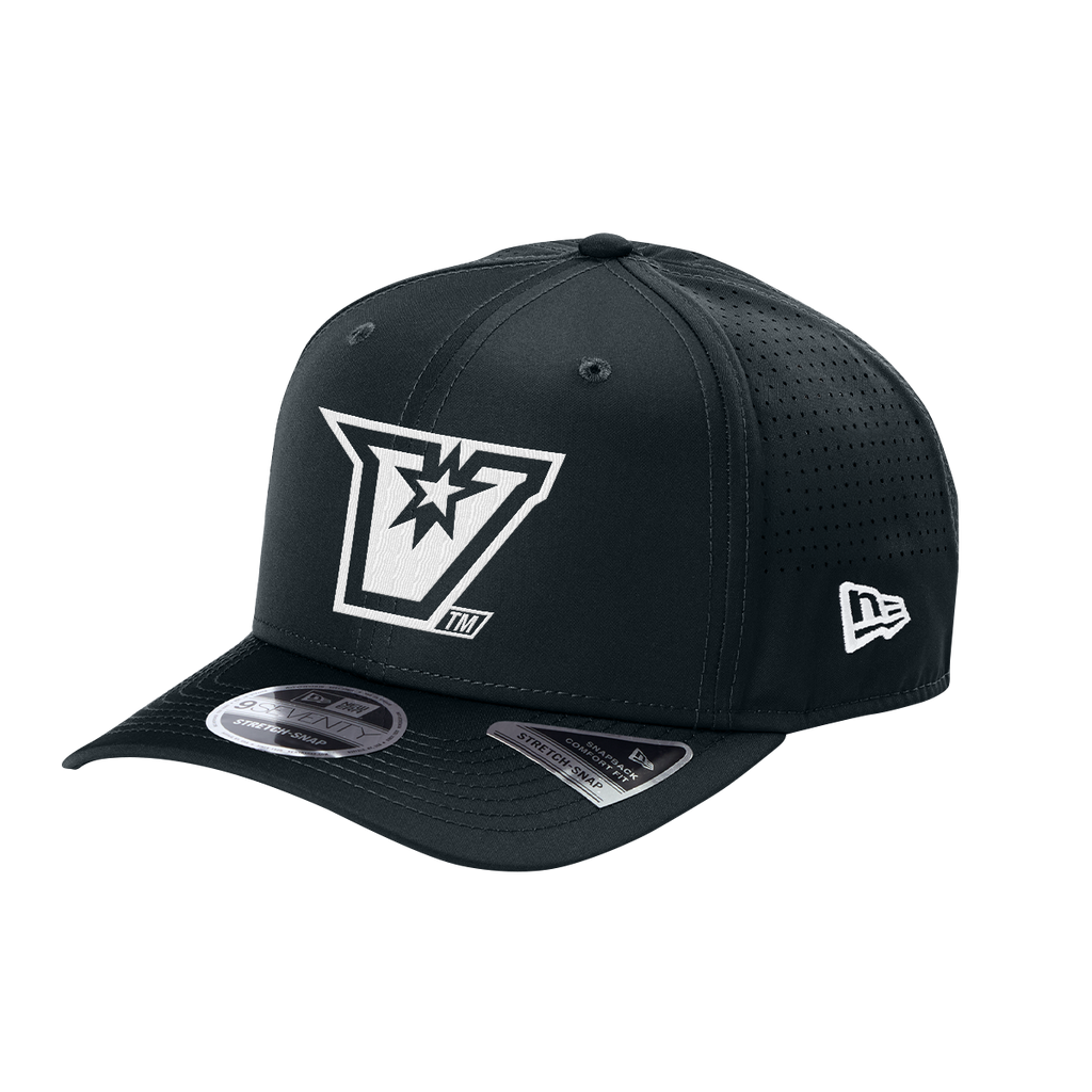 UTRGV™ Embroidered White V Logo Stretch Fit Cap - Navy | Official Licensed New Era® Headwear