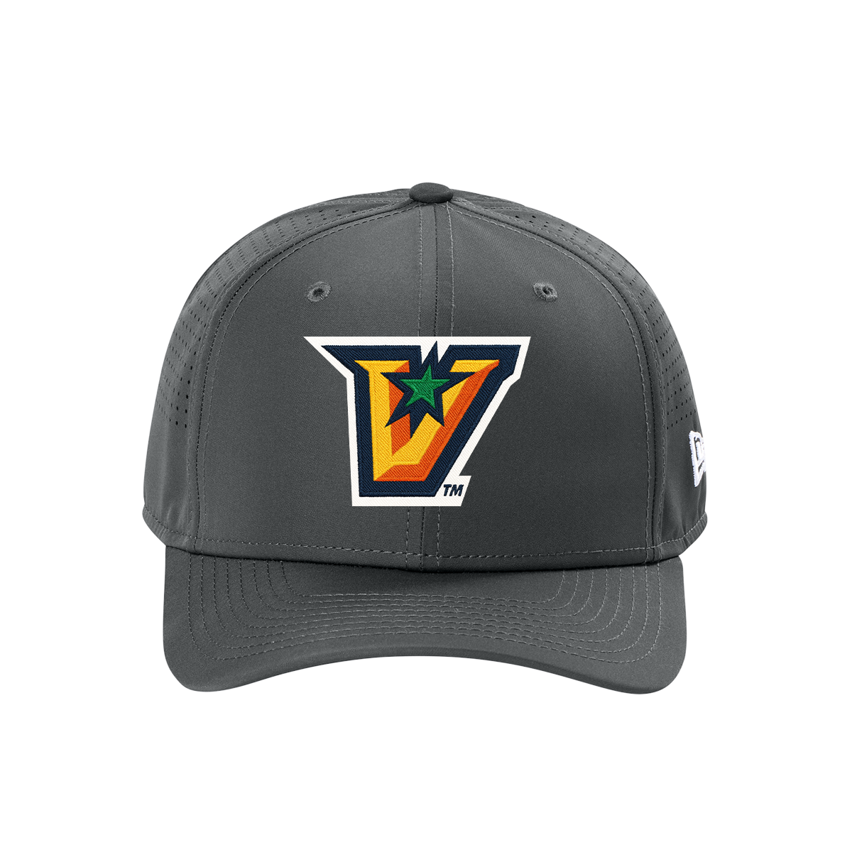 UTRGV™ Full Color V Logo Stretch Fit Cap - Graphite | Official Licensed New Era® Headwear