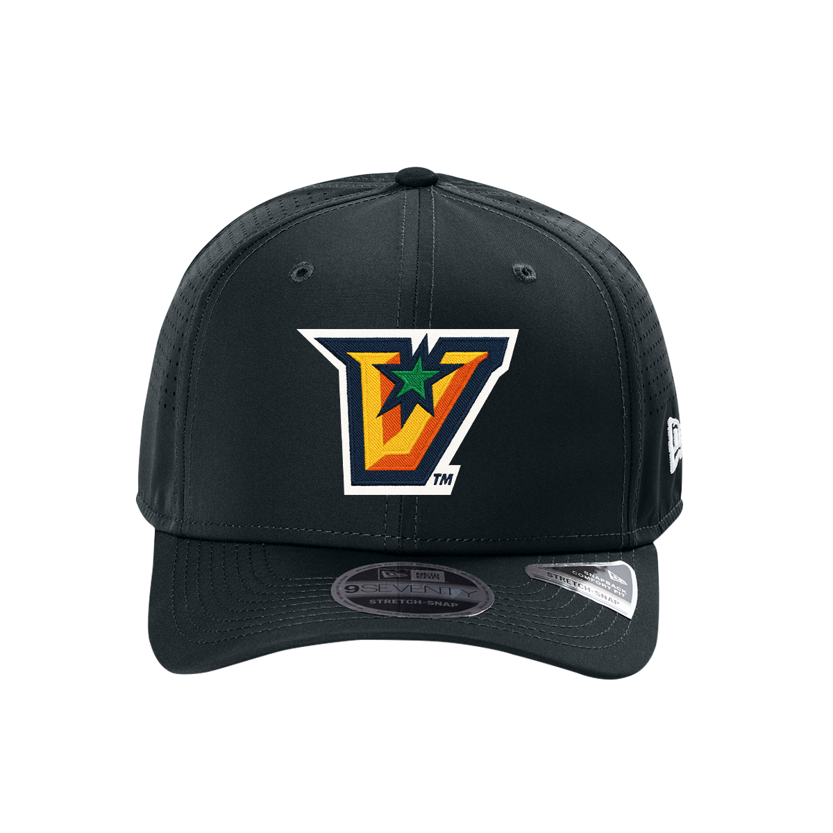 UTRGV™ Full Color V Logo Stretch Fit Cap - Navy | Official Licensed New Era® Headwear
