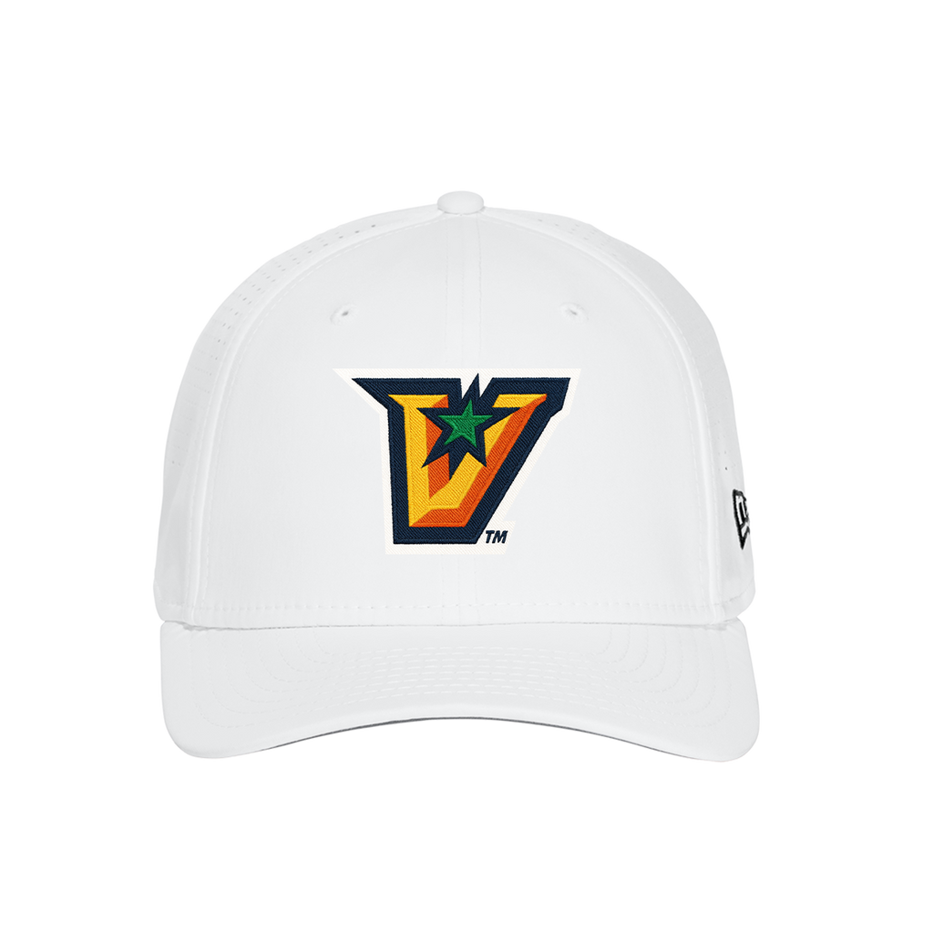UTRGV™ Full Color V Logo Stretch Fit Cap - White | Official Licensed New Era® Headwear
