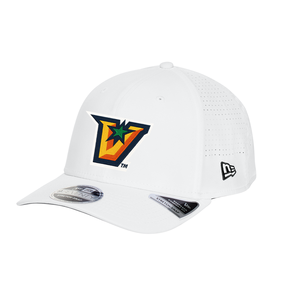 UTRGV™ Full Color V Logo Stretch Fit Cap - White | Official Licensed New Era® Headwear