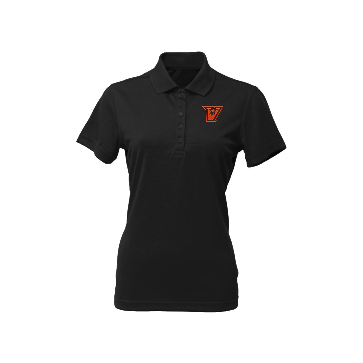 UTRGV™ - Orange V Logo - Women's Black Polo