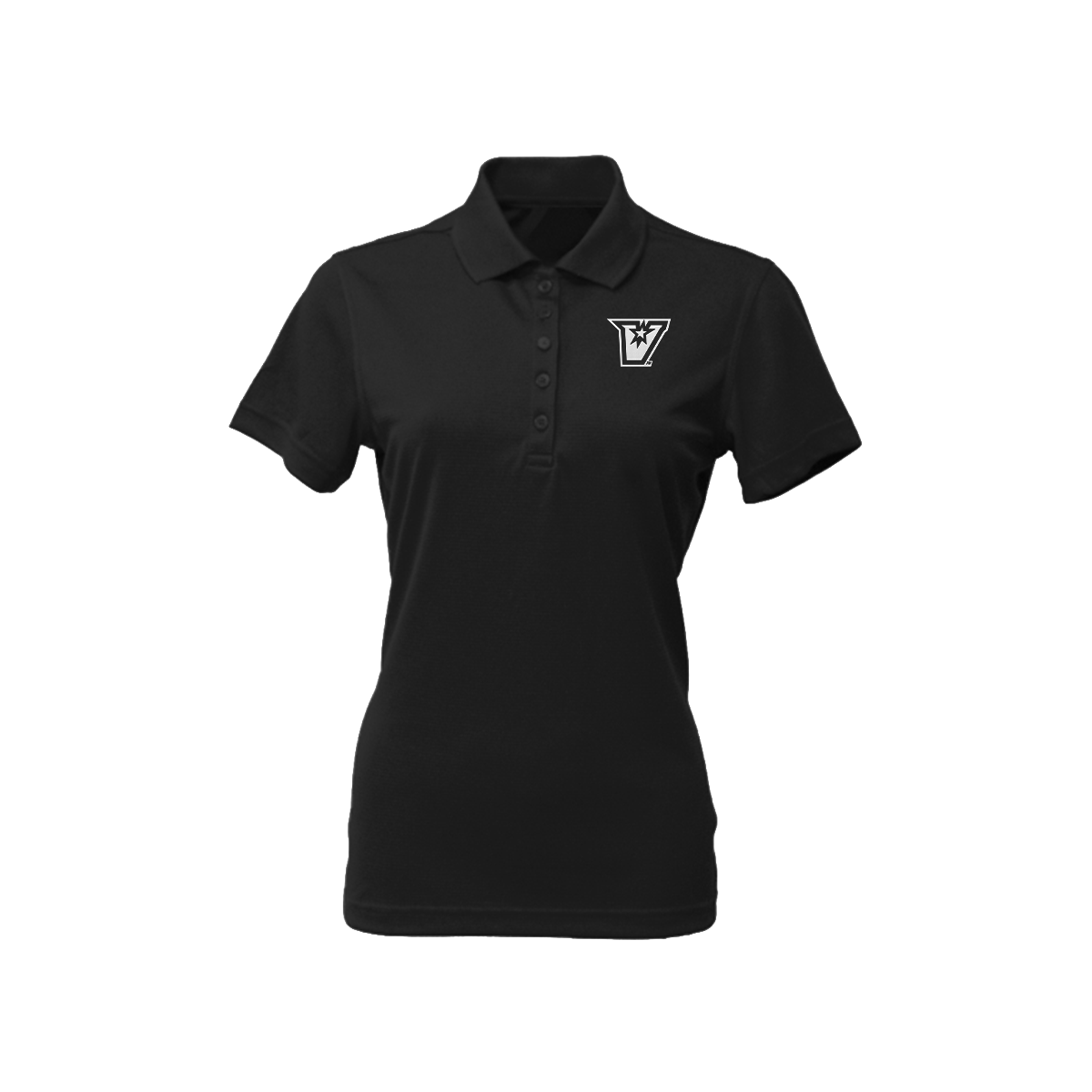 UTRGV™ - White V Logo - Women's Black Polo