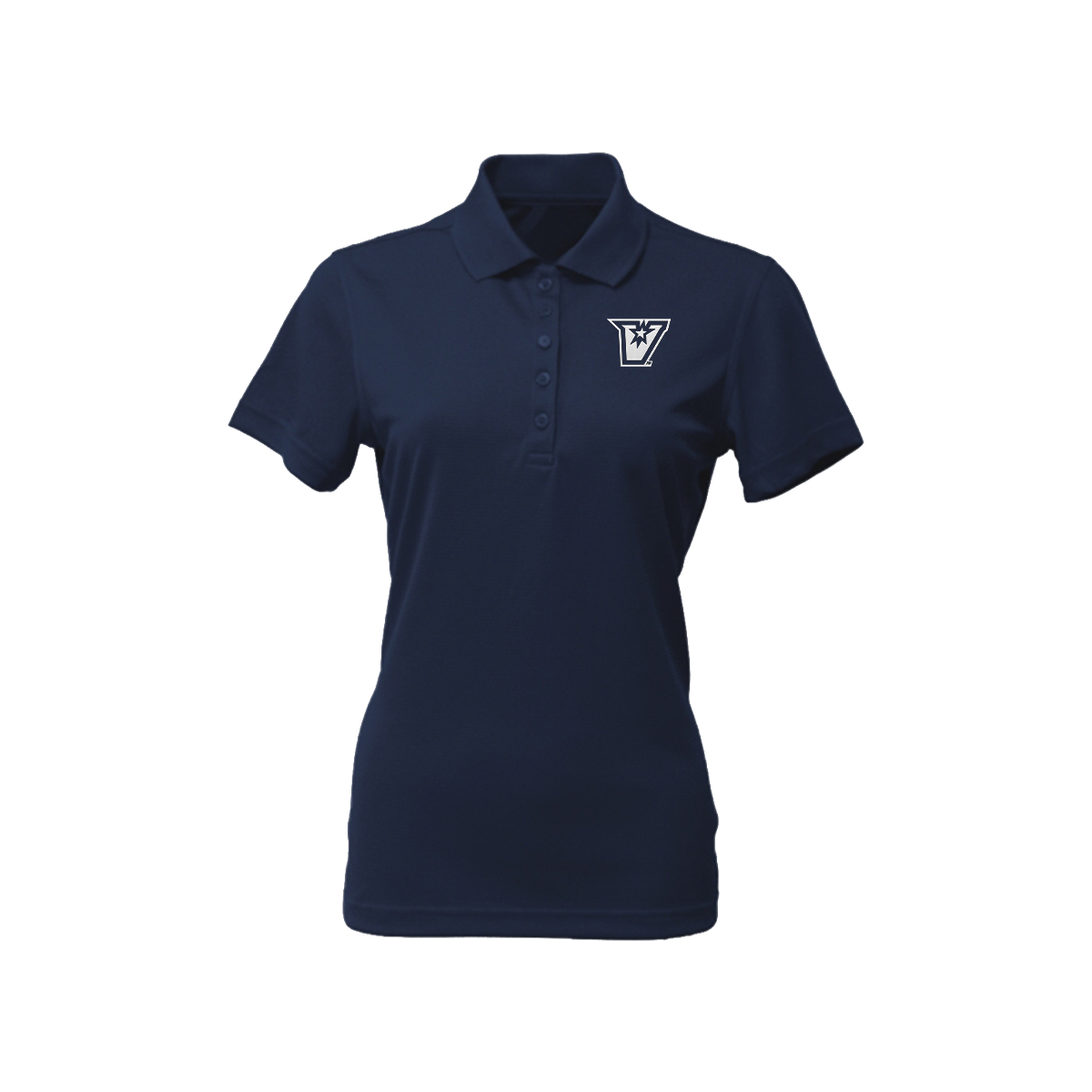 UTRGV™ - White V Logo - Women's Navy Polo