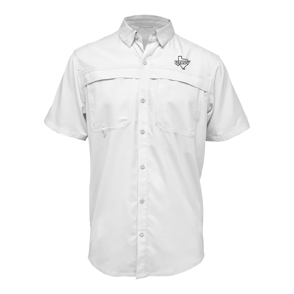 UTRGV™ - Black Texas Logo - Men's White Fishing Shirt | Official Apparel