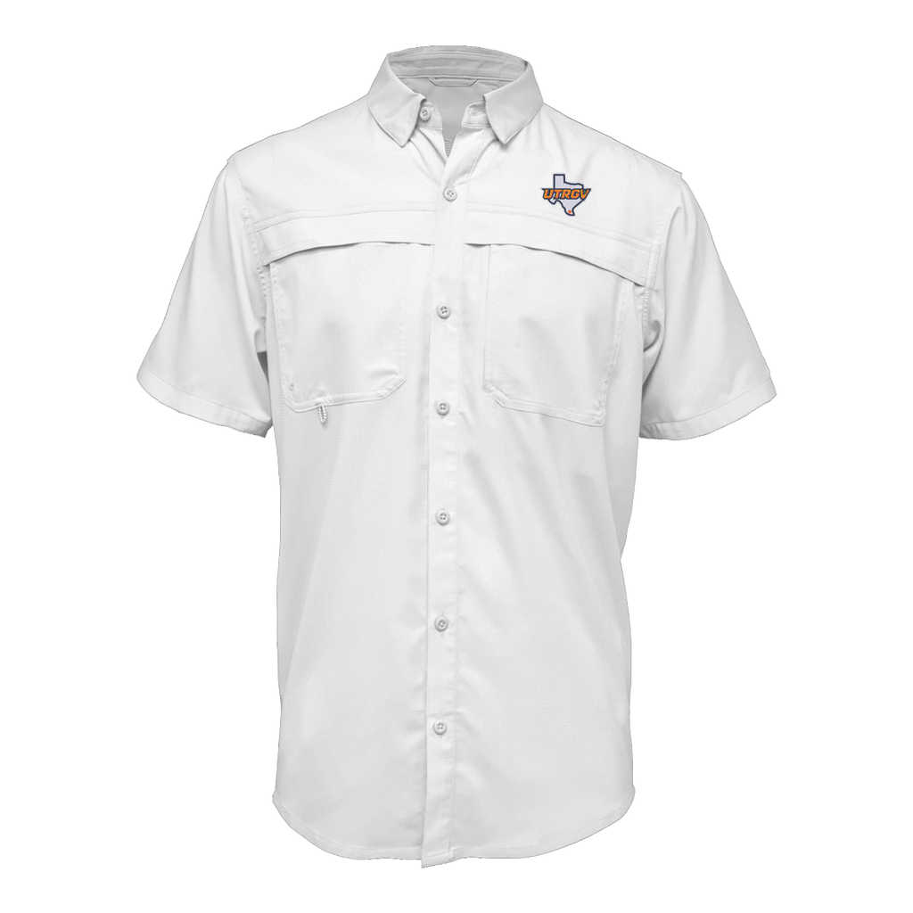UTRGV™ Texas Logo Men's Fishing Shirt - White | Official Licensed Apparel