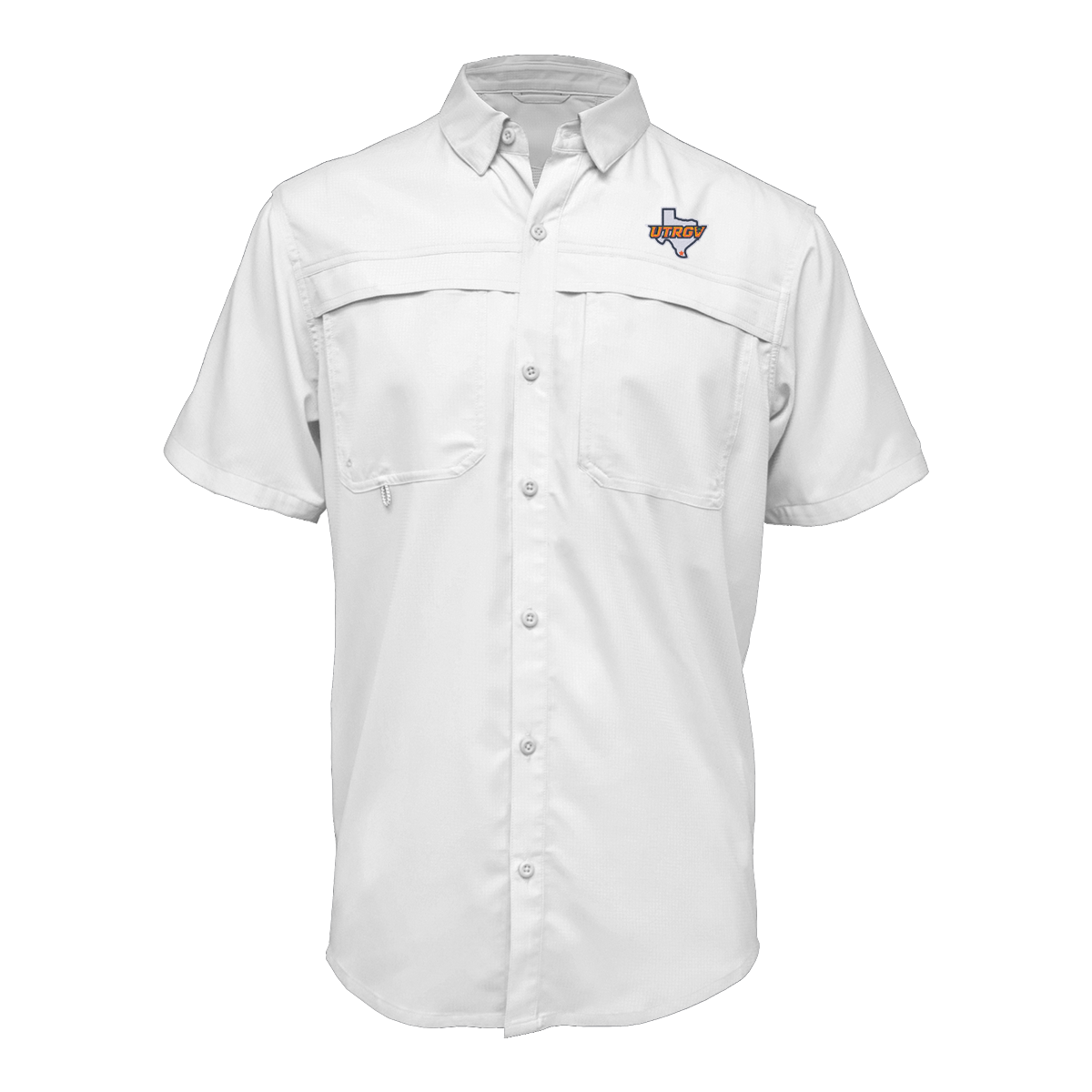 UTRGV™ Texas Logo Men's Fishing Shirt - White | Official Licensed Apparel