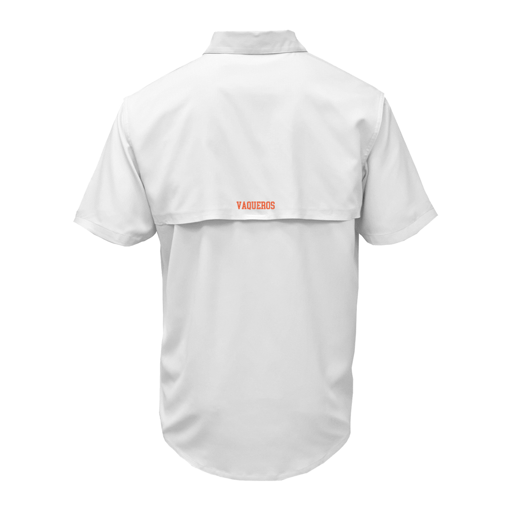 UTRGV™ - Orange Texas Logo - Men's White Fishing Shirt | Official Apparel