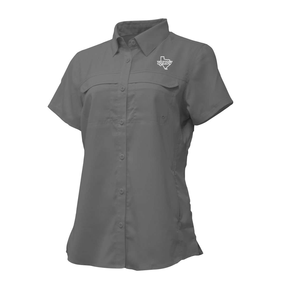 UTRGV™ - White Texas Logo - Women's Grey Fishing Shirt | Official Apparel