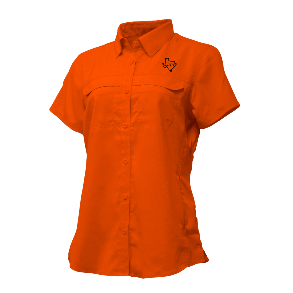 UTRGV™ - Black Texas Logo - Women's Orange Fishing Shirt | Official Apparel