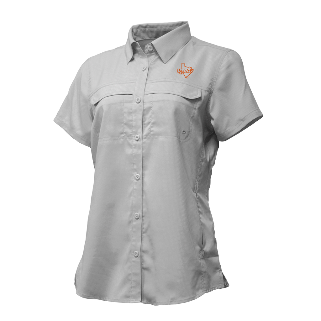 UTRGV™ - Orange Texas Logo - Women's Silver Fishing Shirt | Official Apparel