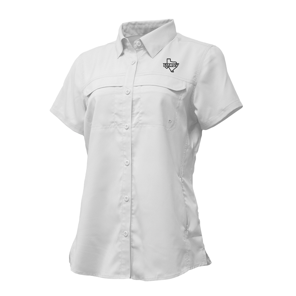 UTRGV™ - Black Texas Logo - Women's White Fishing Shirt | Official Apparel
