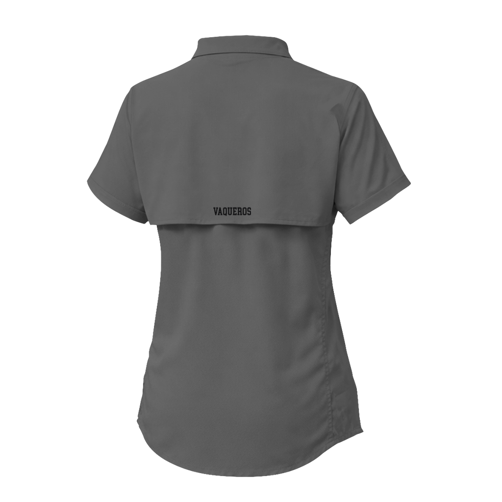 UTRGV™ - Black Primary Logo - Women's Grey Fishing Shirt | Official Apparel