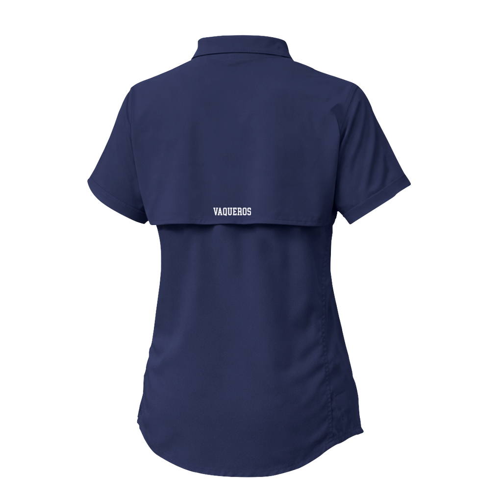 UTRGV™ - White Primary Logo - Women's Navy Fishing Shirt | Official Apparel