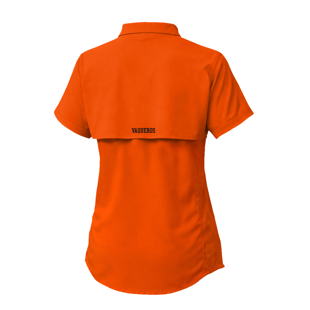 UTRGV™ - Black Primary Logo - Women's Orange Fishing Shirt | Official Apparel