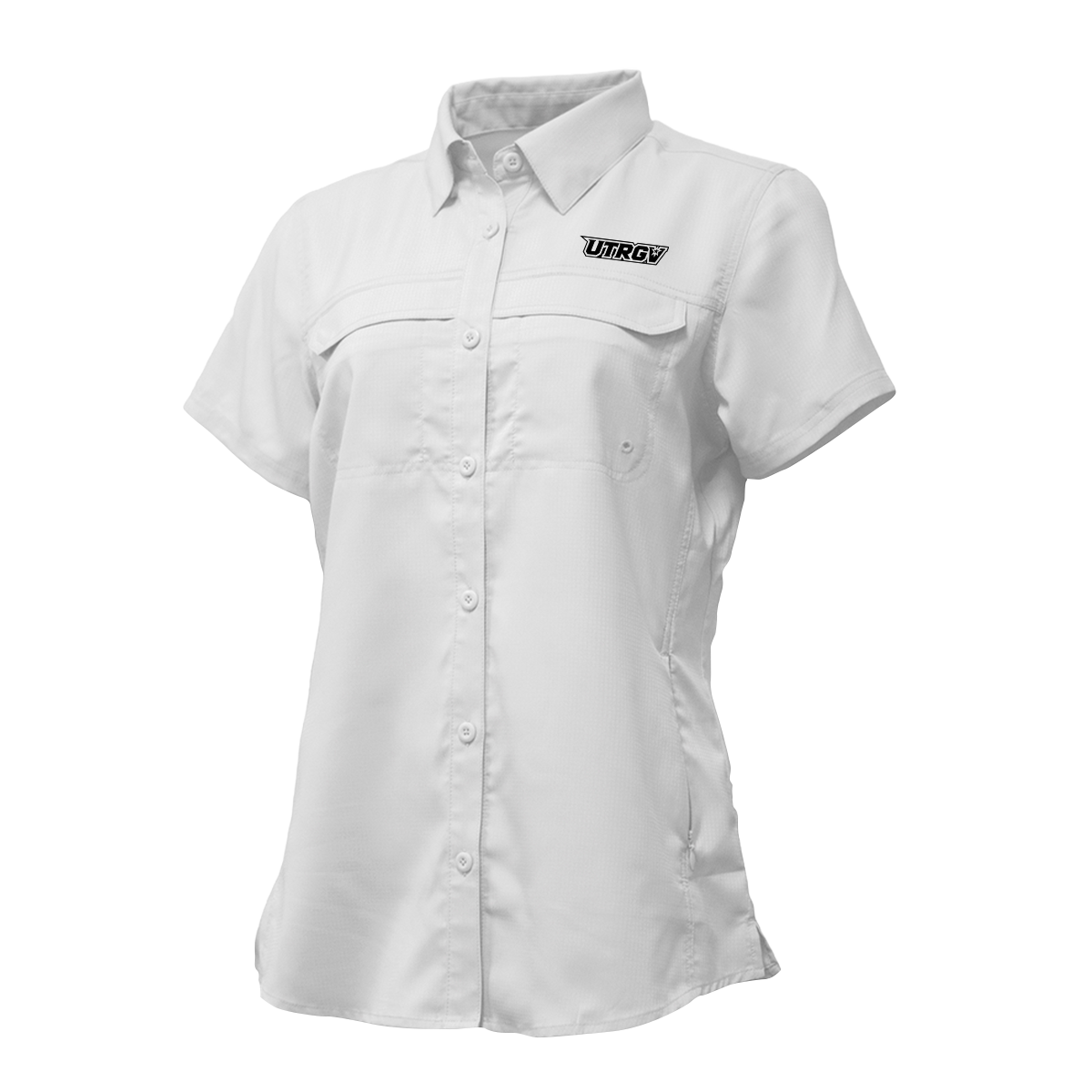 UTRGV™ - Black Primary Logo - Women's White Fishing Shirt | Official Apparel
