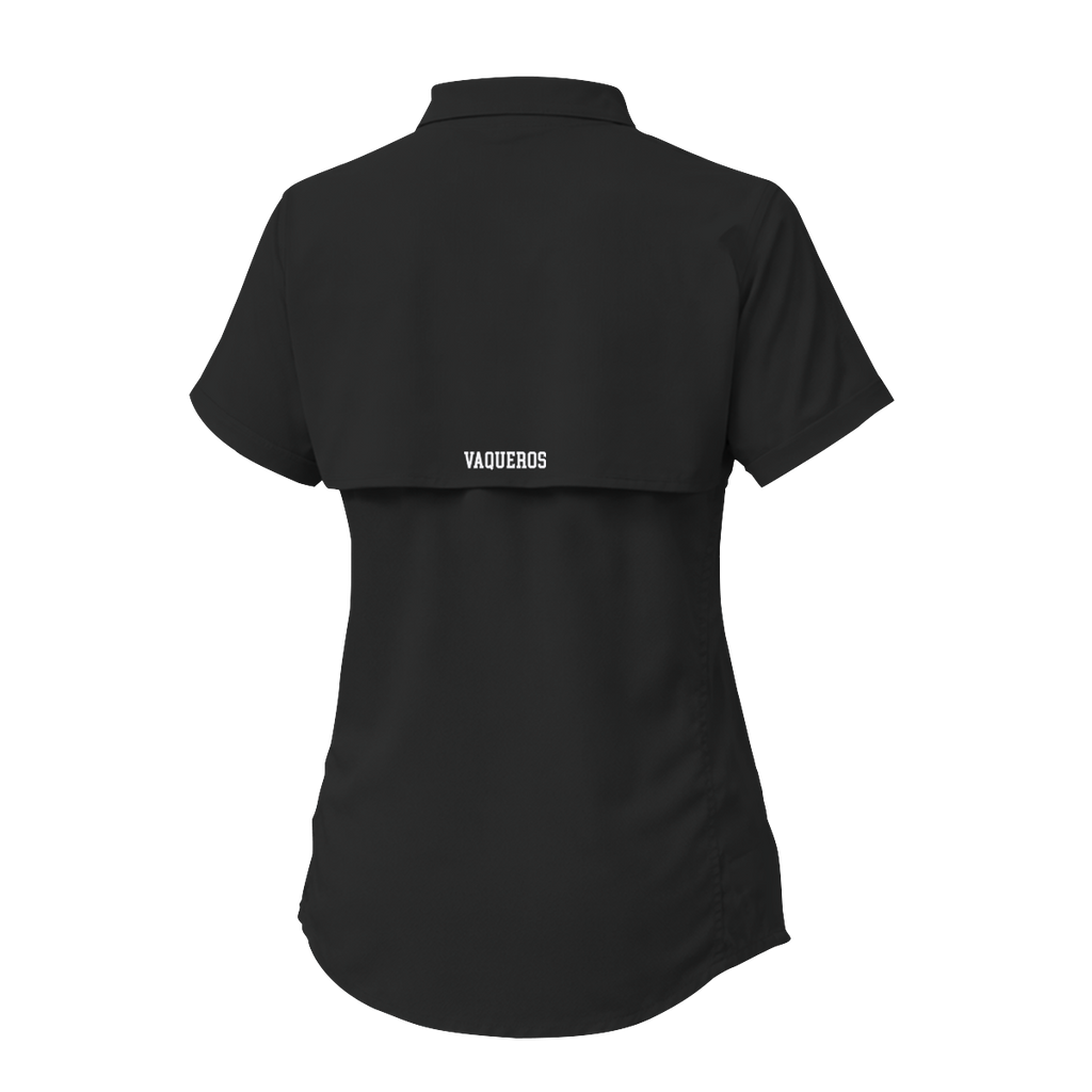 UTRGV™ - White V Logo - Women's Black Fishing Shirt | Official Apparel