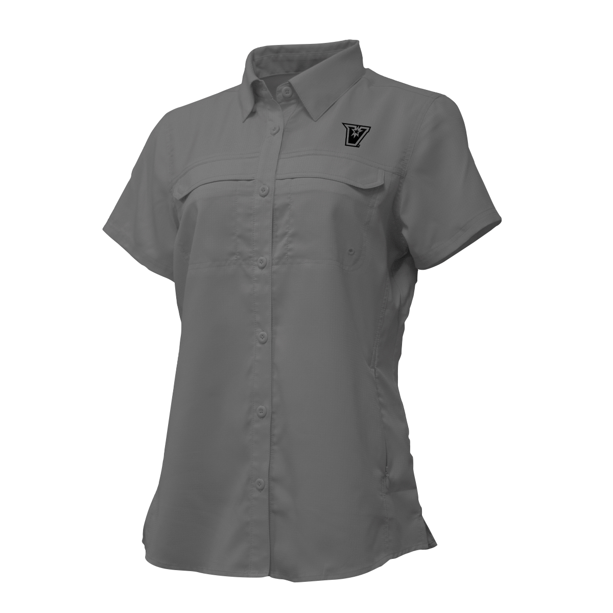 UTRGV™ - Black V Logo - Women's Grey Fishing Shirt | Official Apparel
