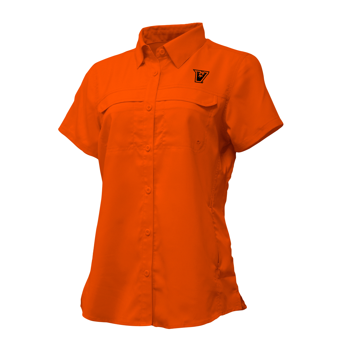 UTRGV™ - Black V Logo - Women's Orange Fishing Shirt | Official Apparel