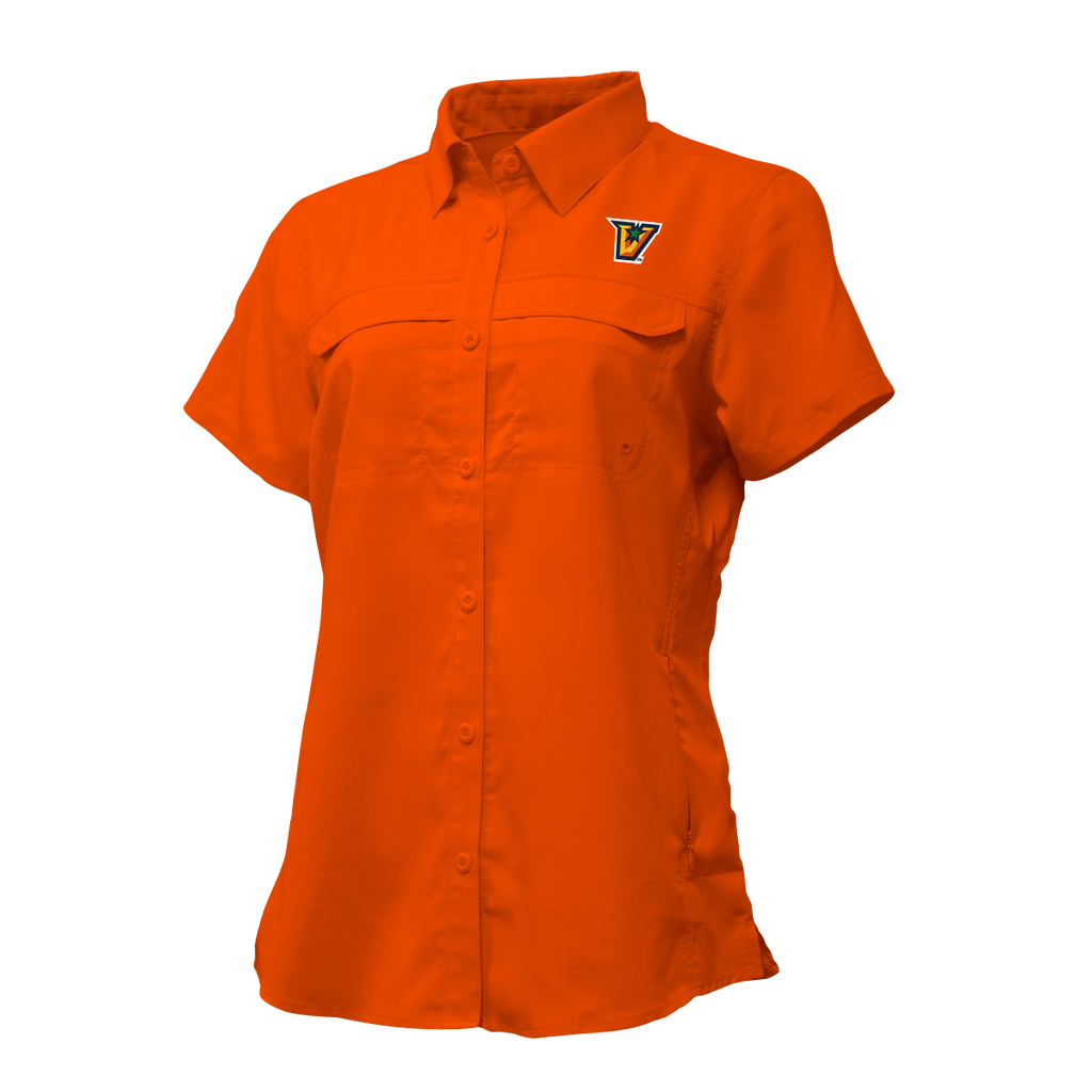 UTRGV™ - V Logo - Women's Orange Fishing Shirt | Official Apparel