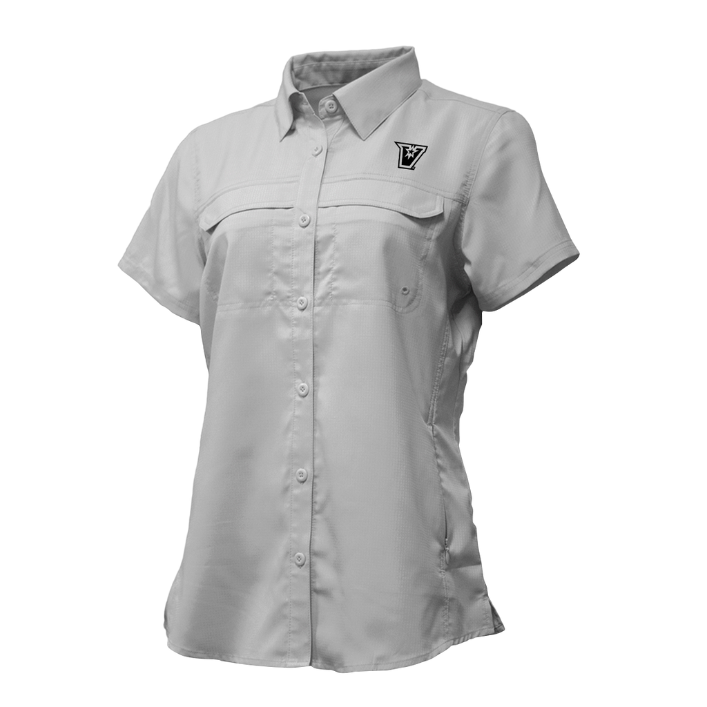 UTRGV™ - Black V Logo - Women's Silver Fishing Shirt | Official Apparel