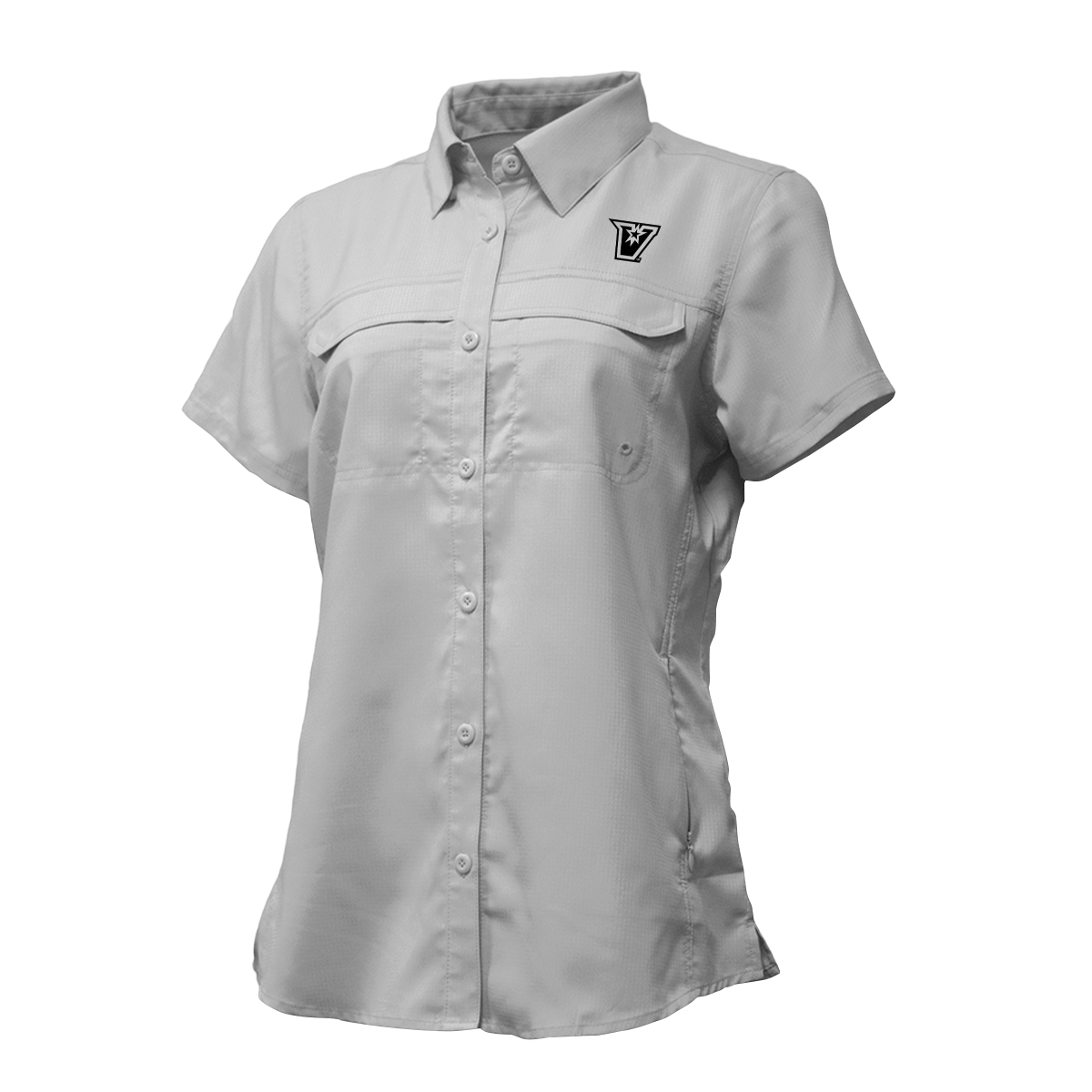 UTRGV™ - Black V Logo - Women's Silver Fishing Shirt | Official Apparel
